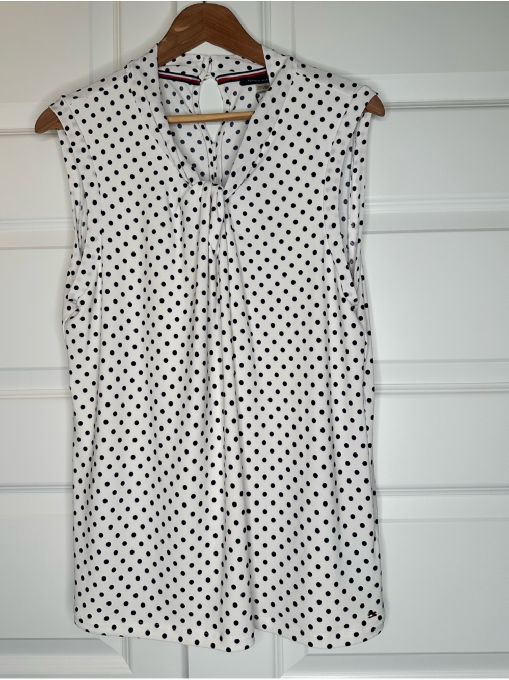 Tommy Hilfiger Polka Dot Tie Neck Blouse - NWT